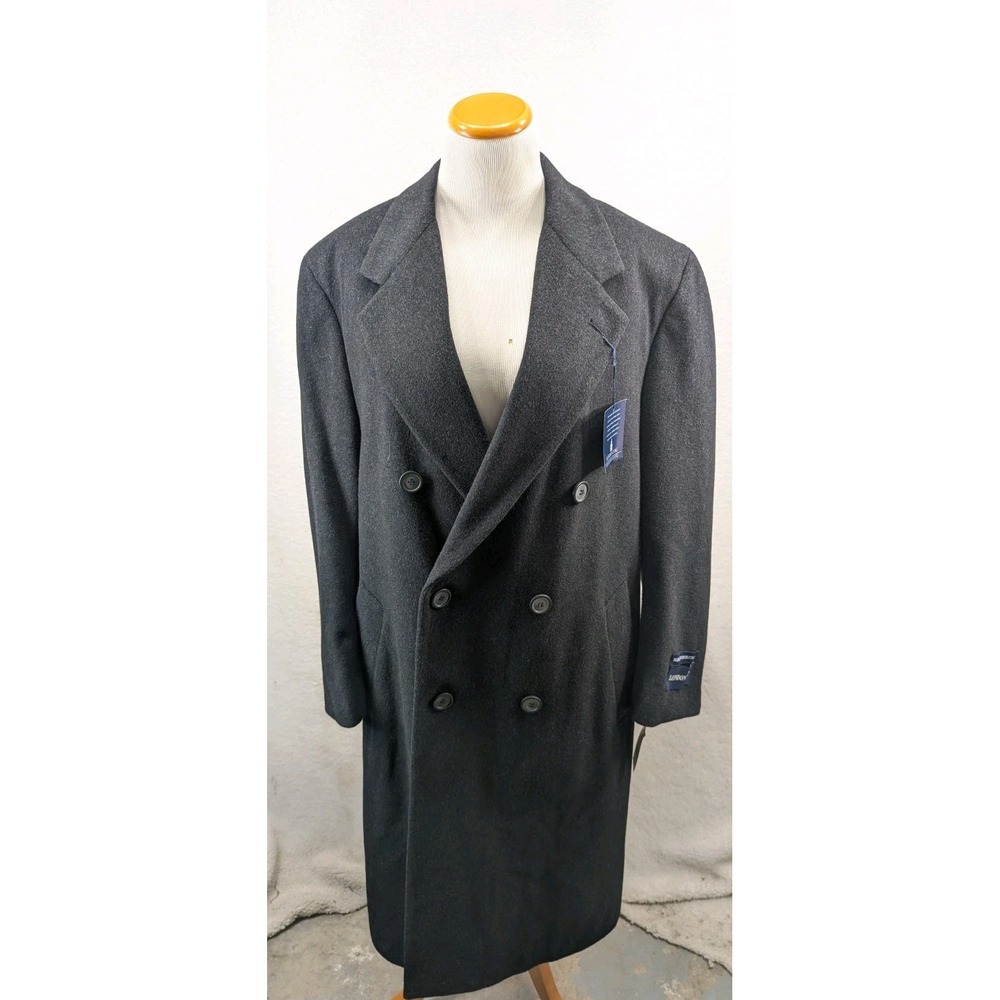 NWT London Fog Wool Blend‎ Black Full-Length Women's Trench Coat Size 40R